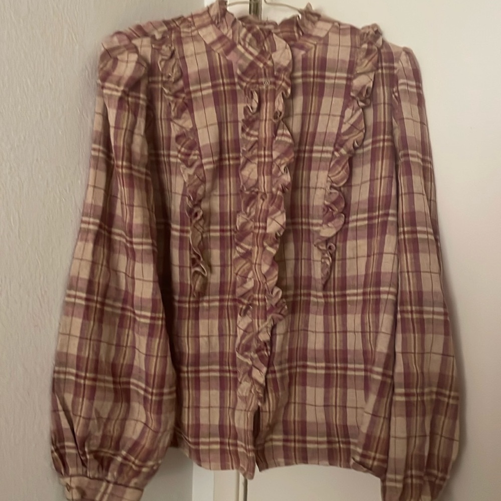 Size 42 (French)/10 (US) ruffled blouse from Sézane